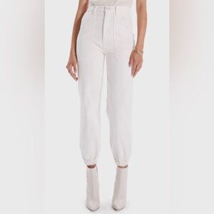 Mother Wrapper Patch Springy Ankle Pant Cream Puffs Size 30 Minimalist Neutral